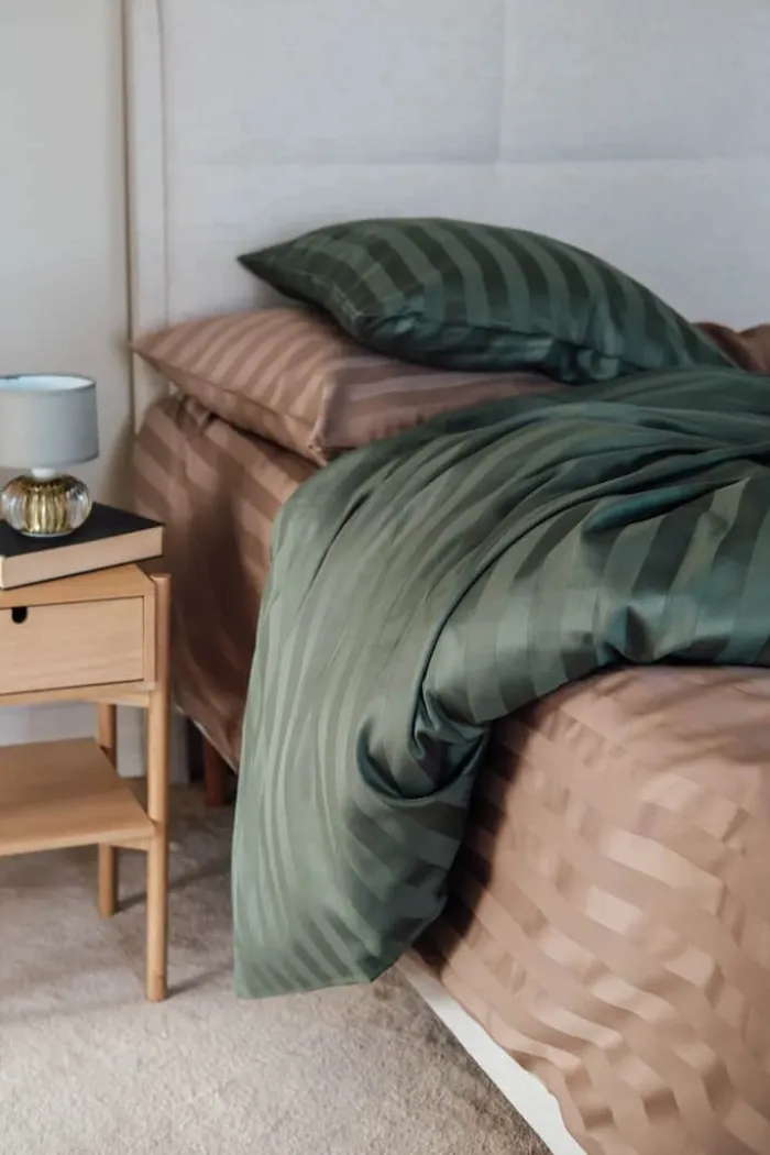 CASA Living Sengetøj B 140 x L 220 cm - Økologisk bomuld - Grøn