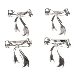 CASA Living Servietring - 4 stk. B 5,6 x L 4,8 cm - Metal - Sølvfarvet
