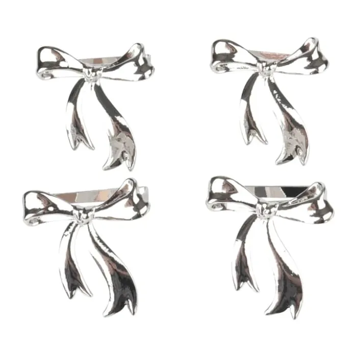 CASA Living Servietring - 4 stk. B 5,6 x L 4,8 cm - Metal - Sølvfarvet