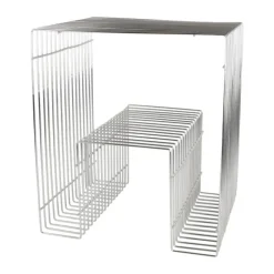 CASA Living Sidebord H 45 x B 39,5 x L 32 cm - Rustfrit stål - Sølvfarvet