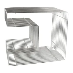 CASA Living Sidebord H 45 x B 39,5 x L 32 cm - Rustfrit stål - Sølvfarvet