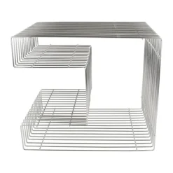 CASA Living Sidebord H 45 x B 39,5 x L 32 cm - Rustfrit stål - Sølvfarvet