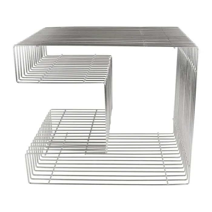 CASA Living Sidebord H 45 x B 39,5 x L 32 cm - Rustfrit stål - Sølvfarvet
