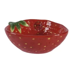 CASA Living Skål - Jordbær H 5 x B 12 x L 15 cm - Porcelæn - Rød