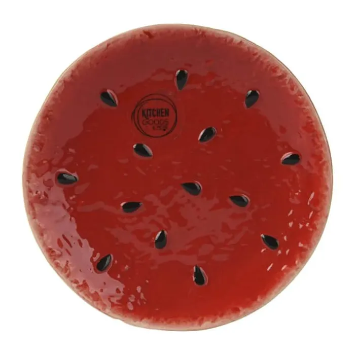 CASA Living Skål Ø 15 x H 6 cm - Dolomit - Grøn/rød