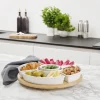 CASA Living Snacksæt - 6 dele Ø 27 cm - Porcelæn/træ - Hvid/natur