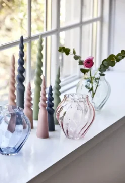 CASA Living Snoede Bloklys Ø 5 x H 25 cm - Paraffin - Rosa