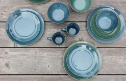 CASA Living Sofia Frokosttallerken Ø 22 cm - Stentøj - Blå reaktionsglasur