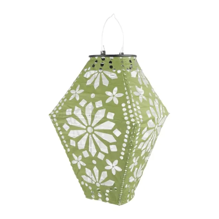 CASA Living Solar Lanterne - Diamant H 25 x B 22 x L 22 cm - Stof/plastik - Grøn