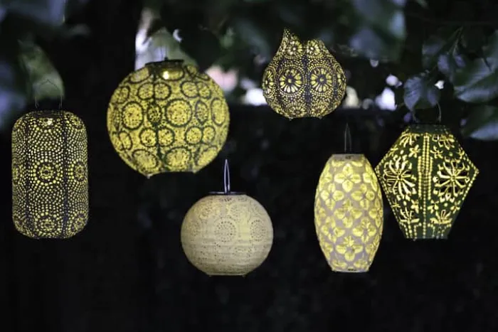 CASA Living Solar Lanterne - Diamant H 25 x B 22 x L 22 cm - Stof/plastik - Grøn