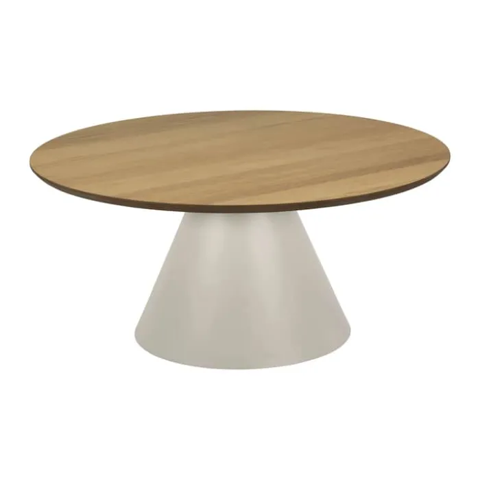 CASA Living Soli Sofabord Ø 85 x H 40 cm - Egefiner/stål - Natur/grå