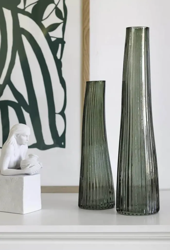 CASA Living Solitær Vase H 22 cm - Glas - Grøn