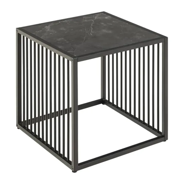CASA Living Strington Hjørnebord H 40 x B 40 x L 40 cm - Melamin/stål - Sort