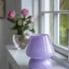 CASA Living Swirl Lampe Ø 15 x H 19 cm - Glas - Lyselilla