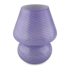 CASA Living Swirl Lampe Ø 15 x H 19 cm - Glas - Lyselilla