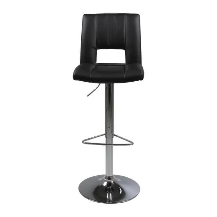 CASA Living Sylvia Barstol - 2 stk. H 115 x B 41,5 x L 52 cm - Stål/imiteret læder - Sort