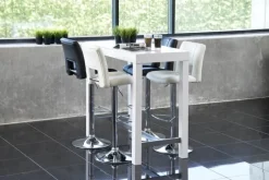 CASA Living Sylvia Barstol - 2 stk. H 115 x B 41,5 x L 52 cm - Stål/imiteret læder - Sort
