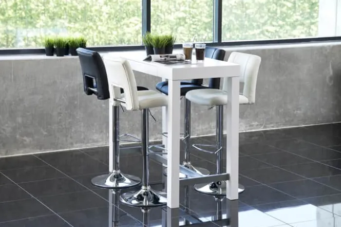 CASA Living Sylvia Barstol - 2 stk. H 115 x B 41,5 x L 52 cm - Stål/imiteret læder - Sort