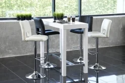 CASA Living Sylvia Barstol - 2 stk. H 115 x B 41,5 x L 52 cm - Stål/imiteret læder - Sort