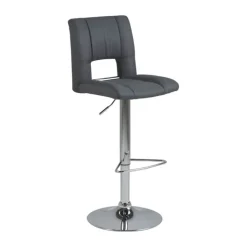 CASA Living Sylvia Barstol - 2 stk H 115 x B 41,5 x D 52 cm - Metal/stof - Mørkegrå/krom