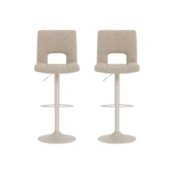 CASA Living Sylvia Barstol - 2 stk. H 115 x B 41,5 x L 52 cm - Stål/stof - Beige