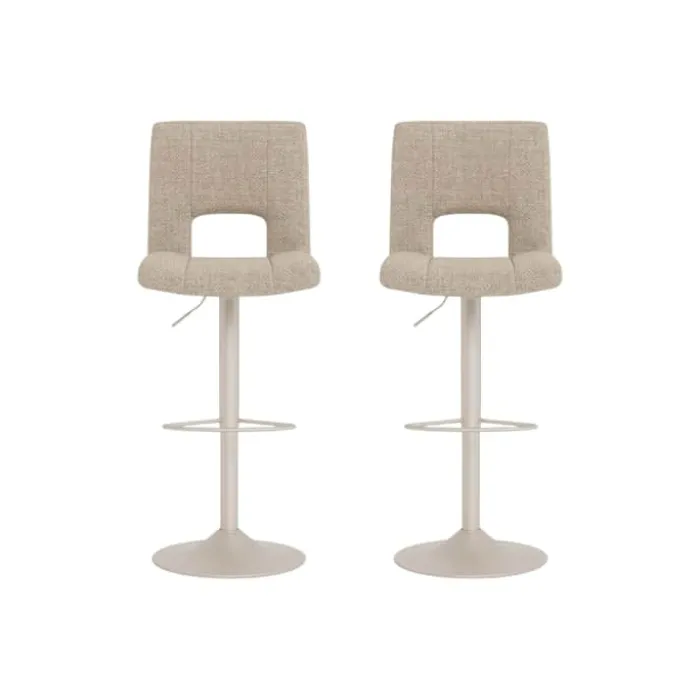 CASA Living Sylvia Barstol - 2 stk. H 115 x B 41,5 x L 52 cm - Stål/stof - Beige