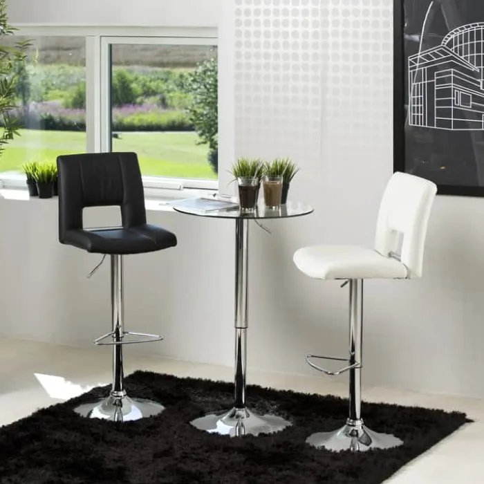CASA Living Sylvia Barstol - 2 stk. H 115 x B 41,5 x L 52 cm - Metal/imiteret læder - Hvid