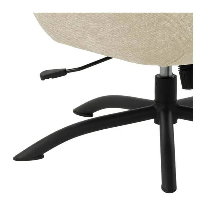 CASA Living Talgarth Lænestol m. Skammel H 105 x B 76 x L 86 cm - Stof/stål - Creme