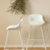 CASA Living Tina Barstol - 2 stk H 94 x B 43 x D 49 cm - Metal/PU-læder - Hvid