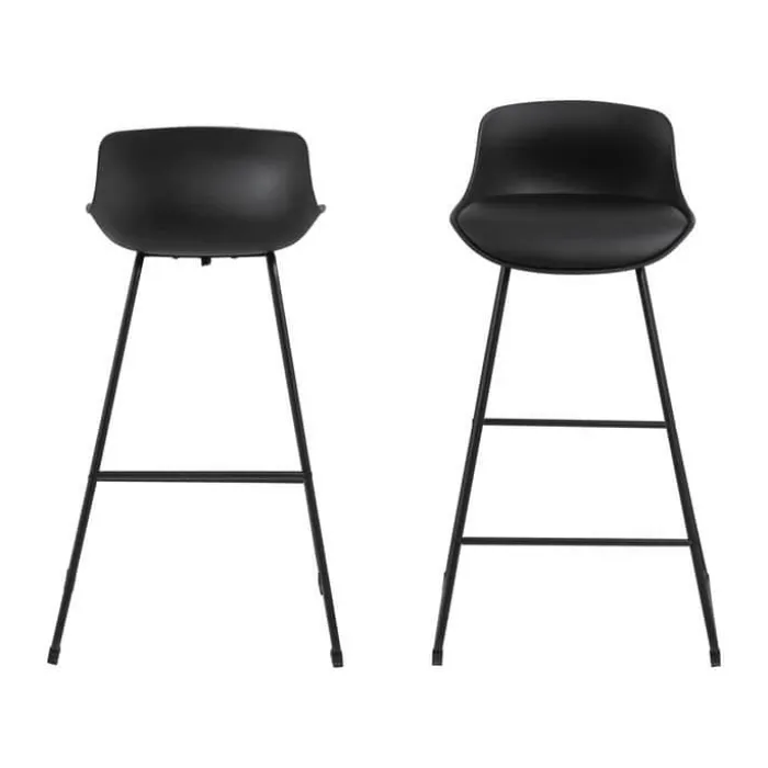 CASA Living Tina Barstol - 2 stk. H 94 x B 43 x D 49 cm - Metal/polypropylen - Sort