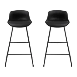 CASA Living Tina Barstol - 2 stk. H 94 x B 43 x D 49 cm - Metal/polypropylen - Sort
