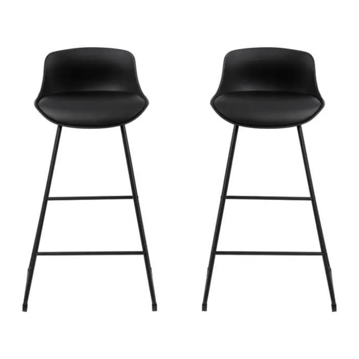 CASA Living Tina Barstol - 2 stk. H 94 x B 43 x D 49 cm - Metal/polypropylen - Sort