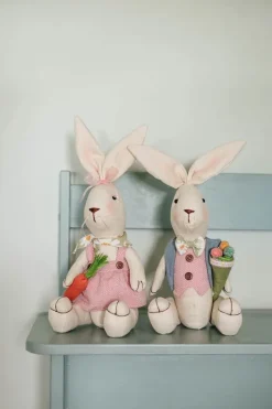 CASA Living Tøjkanin - Pige H 30 cm - Polyester - Beige/rosa