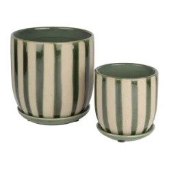 CASA Living Urtepotte Ø 13 x 12,5 cm - Stentøj - Grøn