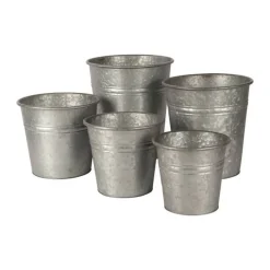 CASA Living Urtepotte Ø 19,5 x H 18,2 cm - Metal - Zinkfarvet
