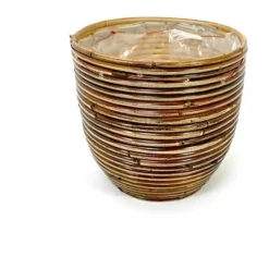 CASA Living Urtepotte Ø 18 x H 16 cm - Rattan - Brun