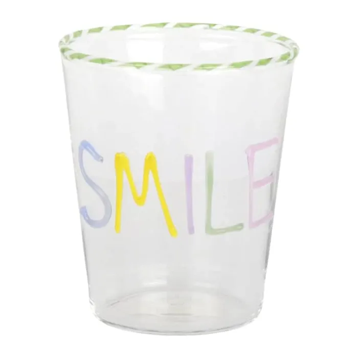 CASA Living Vandglas - Smile 40 cl - Borosilikatglas - Multifarvet