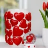 CASA Living Vase H 20 cm - Dolomit - Rød/hvid
