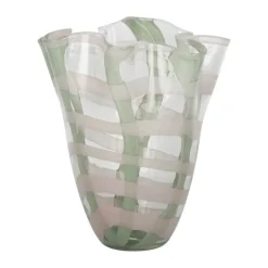 CASA Living Vase H 24 cm - Glas - Grøn/rosa