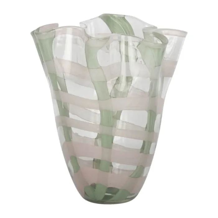 CASA Living Vase H 24 cm - Glas - Grøn/rosa