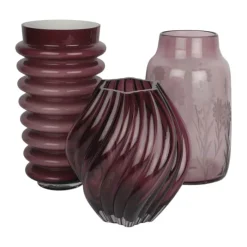 CASA Living Vase H 22,5 cm - Glas - Lys bordeaux/opal