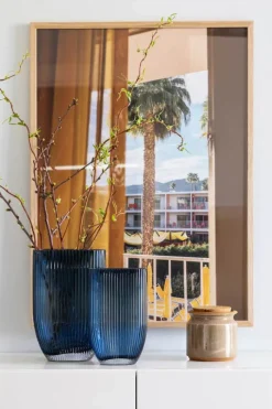 CASA Living Vase H 21 cm - Glas - Mørkeblå