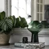 CASA Living Vase H 21 cm - Glas - Mørkegrøn