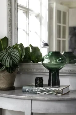 CASA Living Vase H 21 cm - Glas - Mørkegrøn
