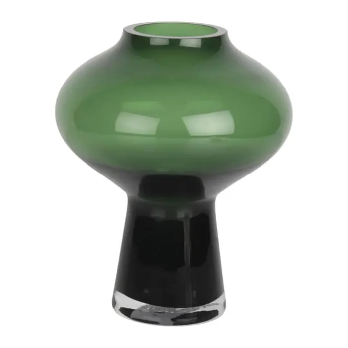 CASA Living Vase H 21 cm - Glas - Mørkegrøn