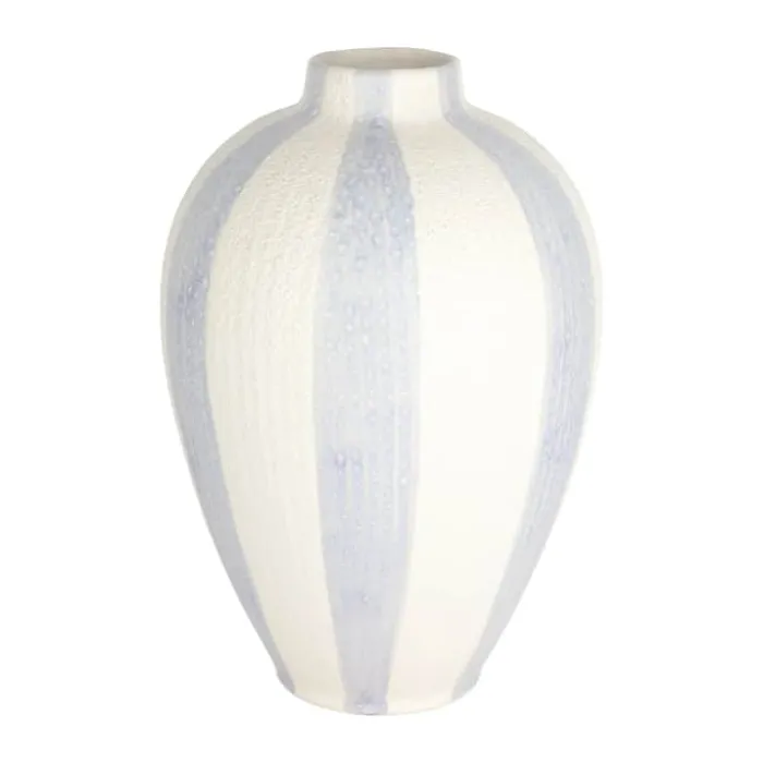 CASA Living Vase H 33 cm - Stentøj - Hvid/lyseblå