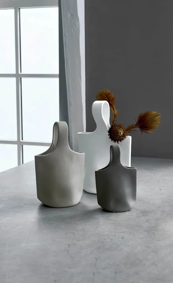 CASA Living Vase med hank H 53 cm - Keramik - Hvid