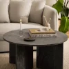 CASA Living Vega Sofabord Ø 90 x H 42 cm - Marmor - Mat brun