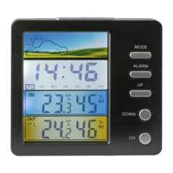 CASA Living Vejrstation H 10,5 x B 2 x L 11 cm - Plastik - Sort