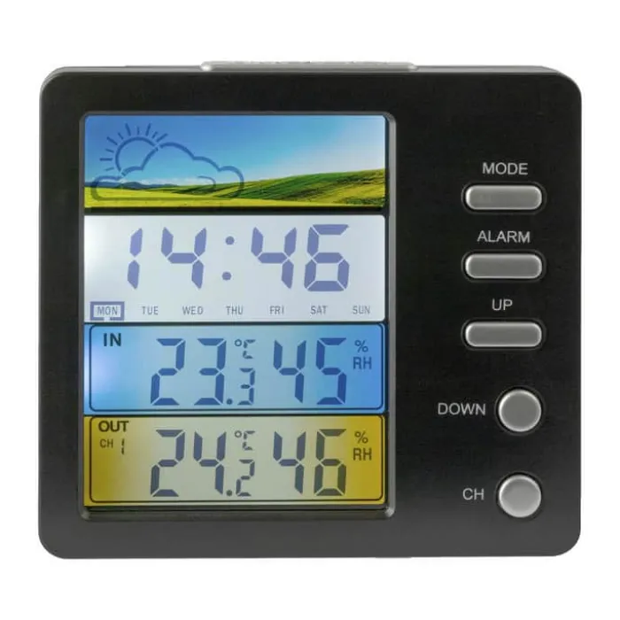 CASA Living Vejrstation H 10,5 x B 2 x L 11 cm - Plastik - Sort